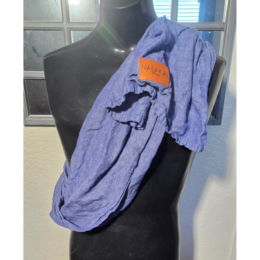 Nalakai Luxury Ring Sling Baby holder Blue Linen Bamboo Adjustable Wrap